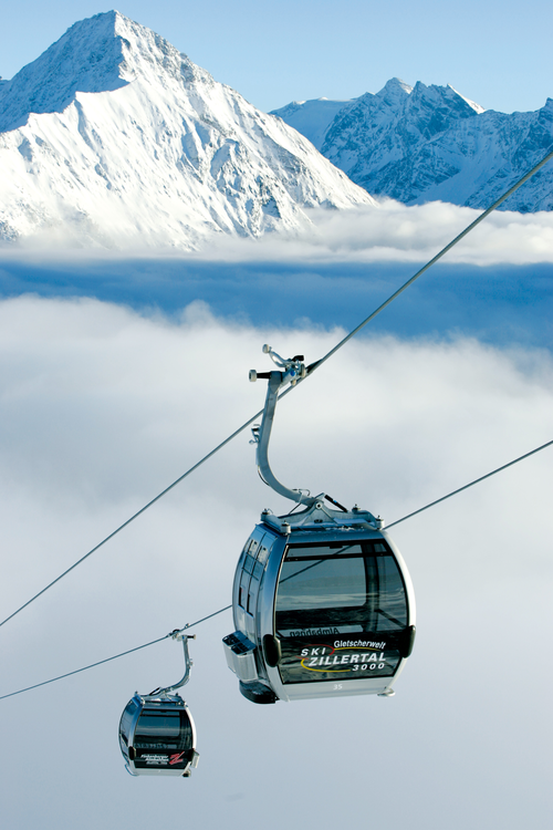 Gondelbahn im Urlaubsgebiet Tux Finkenberg